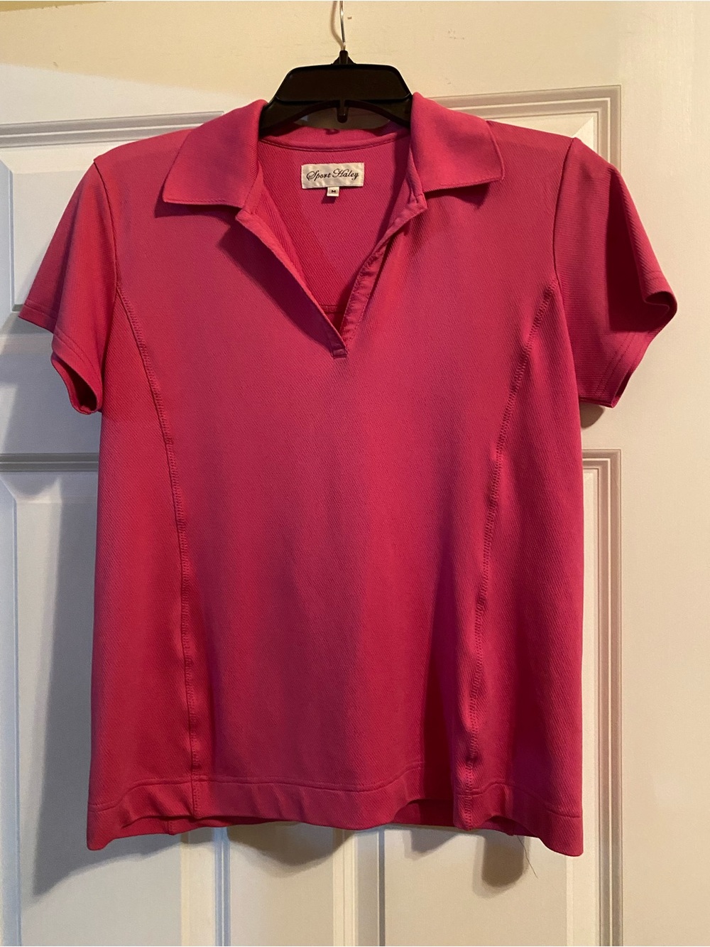 Sport Haley Vibrant Pink Short-Sleeve Polo Top